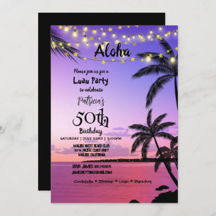 50th Birthday Party, Tropical Palms, Lavender Sky