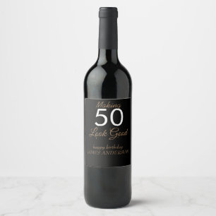 50th Birthday party wedding wine label