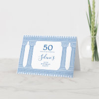 50th birthday party with custom colour Greek templ