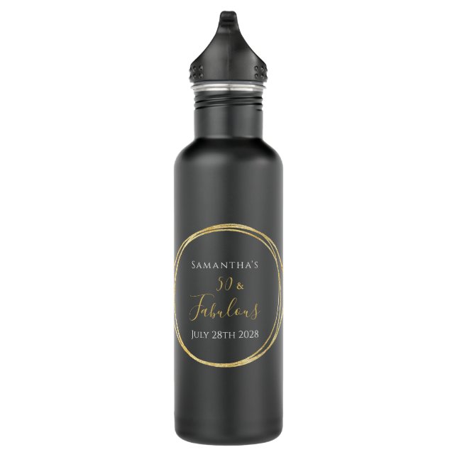 50th Birthday Personalised 710 Ml Water Bottle (Right)