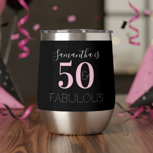 50th Birthday Personalised Black Pink