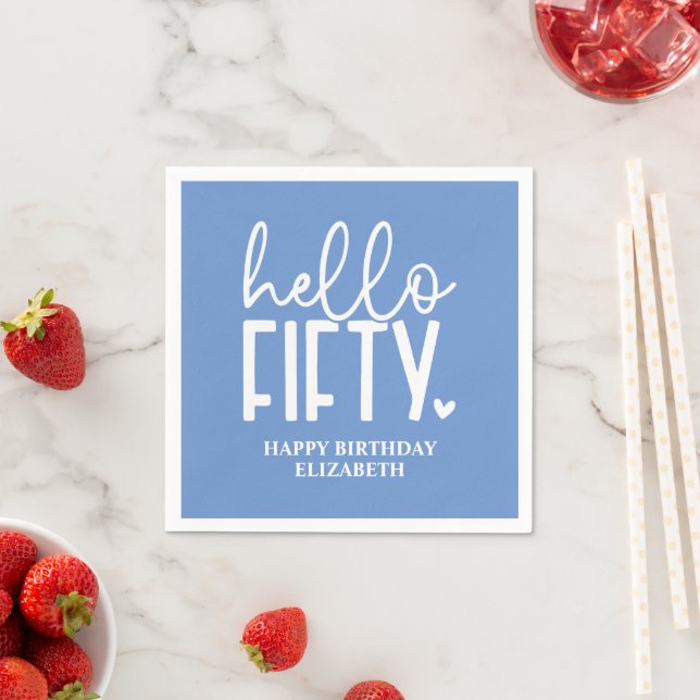 50th Birthday Personalised Napkin (Insitu)
