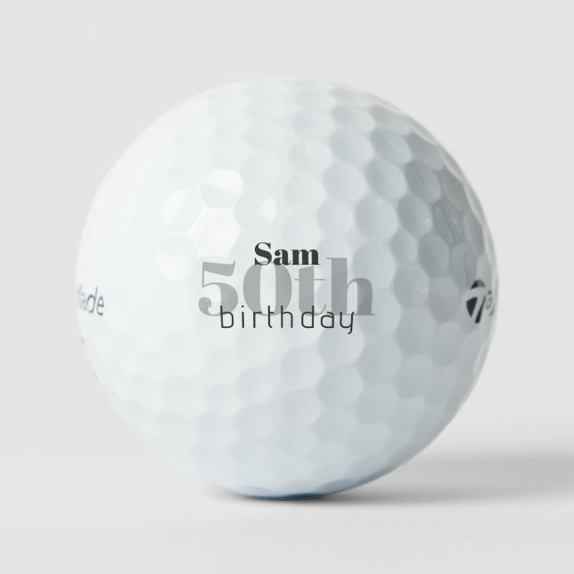 50th Birthday Personalised Titleist Pro V1 Golf Balls (Front)