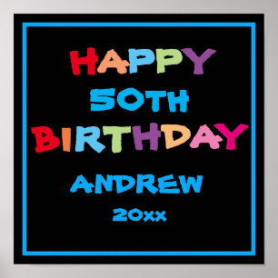 50th Birthday Personalized Name Welcome Poster