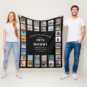 50th Birthday Photo Collage Mummy Fleece Blanket