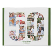 50th Birthday Photo Collage Number 50 Custom Faux Canvas Print (Front)