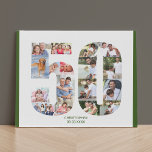 50th Birthday Photo Collage Number 50 Custom Faux Canvas Print<br><div class="desc">Create your own personalised photo canvas for a 50th Birthday. This neat photo collage is in the shape of the number 50 on a white background with forest green borders. The collage can hold up to 17 different photos and the template is set up ready for you to add your...</div>