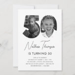 50th Birthday Photo Invitation<br><div class="desc">Celebrate your milestone 50th birthday in style with our personalized invitation featuring your favorite photos from the past and present! This minimalist design showcases your cherished memories and adds a touch of glamor to your special occasion. With customizable text and premium printing, this invitation is sure to impress your guests...</div>