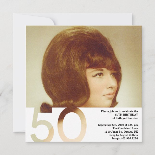 50th Birthday Photo Invitation - 5.25 x 5.25 (Front)