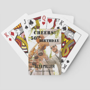 50th Birthday Photo Keepsake Cheers Playing Cards