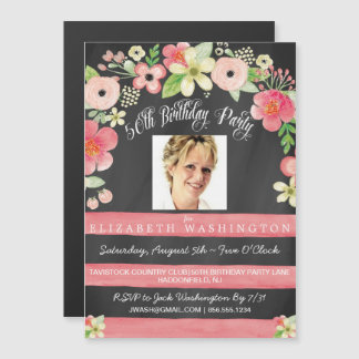 50th Birthday Photo Magnetic Party Invite