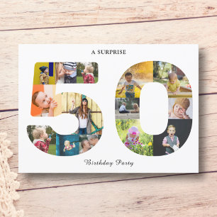 50th Birthday Photo Template Invitation