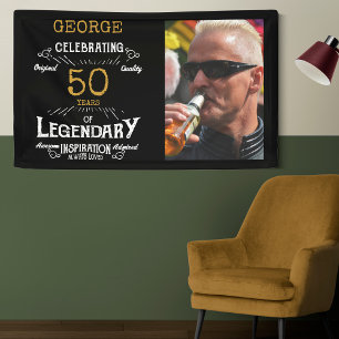50th Birthday Photo Template Legendary Banner