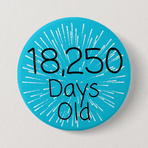 50th birthday pin badge 50 yrs old Fifty years