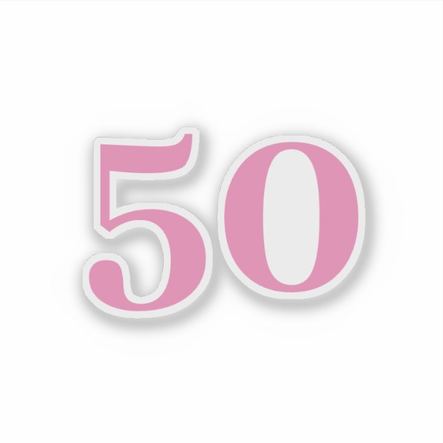 50th Birthday Pink Custom Age Number Fifty Trendy (Front)