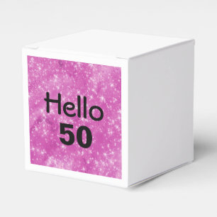50th Birthday Pink Glitter Favour Box