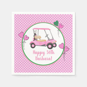 50th Birthday Pink Golf Theme Party  Napkin