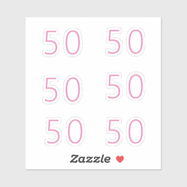 50th Birthday Pink Number Fifty Pattern Custom Age (Sheet)