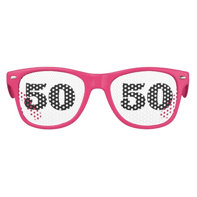 50TH BIRTHDAY PINK Party Sunglasses (Front)