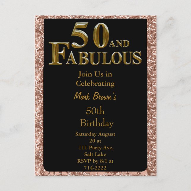50th Birthday  Postcard (Front)