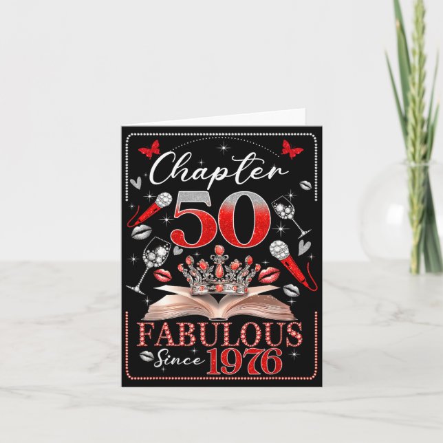 50th Birthday Queen Chapter 50 Fabulous Since 1976 Card (Front)