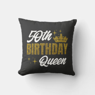 50th Birthday Queen Custom T-Shirt Cushion