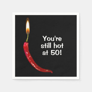 50th Birthday Red Hot Pepper Napkin