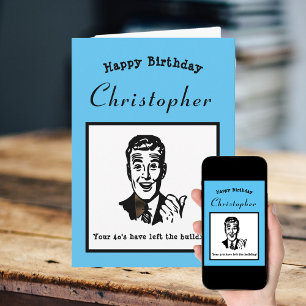 50th Birthday Retro Cartoon Funny Personalised Card