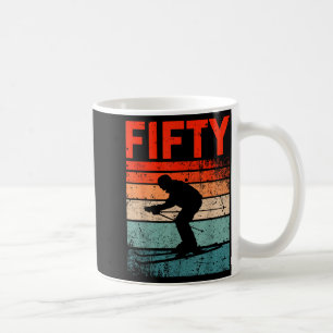 50th birthday retro ski skiing 50 year old men coffee mug