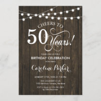 50th Birthday - Rustic Wood Pattern
