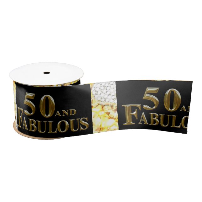 50th Birthday  Satin Ribbon (Spool)