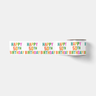 50th Birthday Satin Ribbon