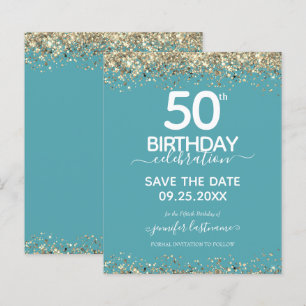 50th Birthday Save the Date Budget Invitation