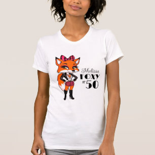 50th Birthday Scottish Tartan Fox Foxy At 50 T-Shirt