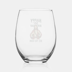 50th Birthday See You Soon Religious Humour Design Stemless Wine Glass