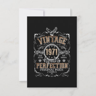 50th Birthday Shirt Vintage 1971 Aged Perfection Thank You Card