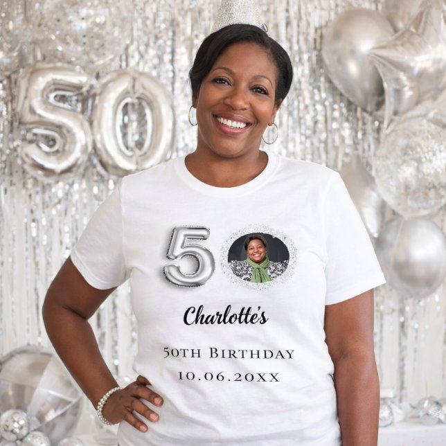 50th birthday silver photo T-Shirt (Creator Uploaded)