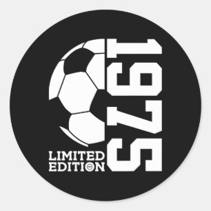50th Birthday Soccer Limited Edition 1975  Classic Round Sticker