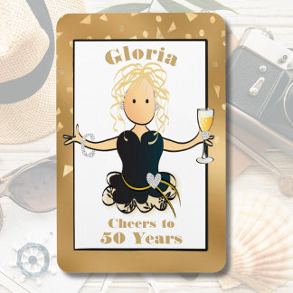 50th Birthday Sparkle Glam Funny Cheers to 50  Magnet