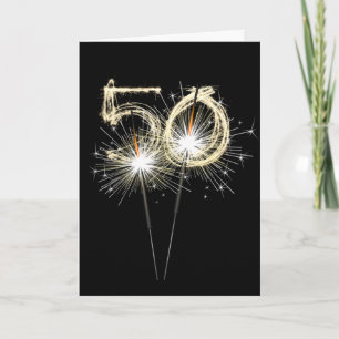 50th Birthday Sparklers on Black Card