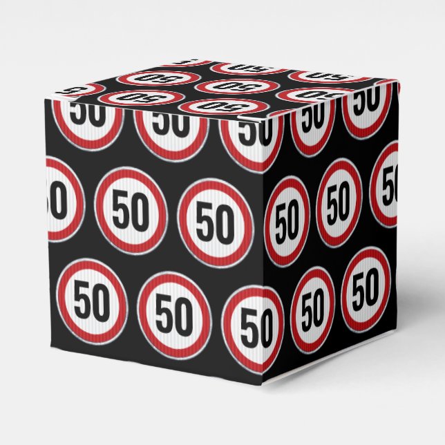 50th Birthday Speed Limit Sign - ANY AGE Favour Box (Front Side)