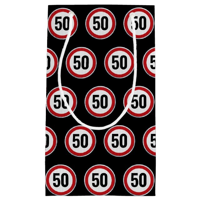 50th Birthday Speed Limit Sign - ANY AGE Small Gift Bag (Front)