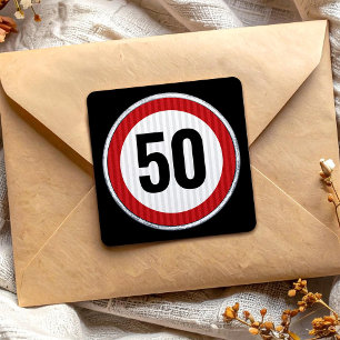 50th Birthday Speed Limit Sign - ANY AGE  Square Sticker
