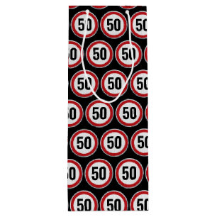 50th Birthday Speed Limit Sign - ANY AGE Wine Gift Bag