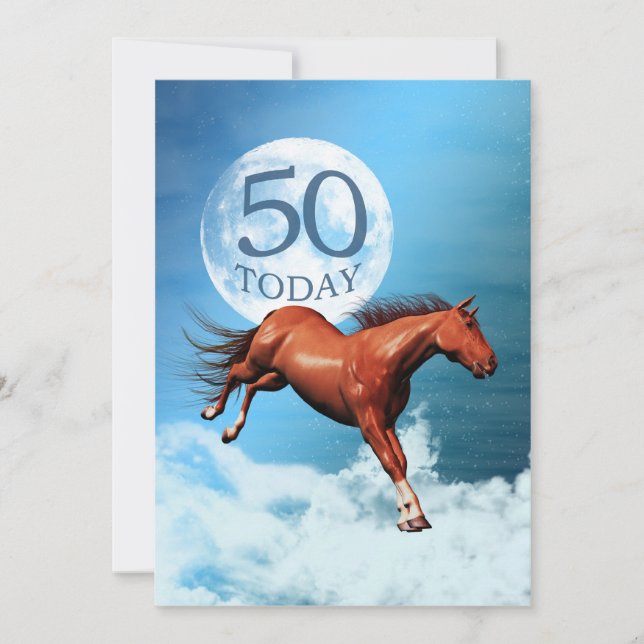 50th birthday Spirit horse party invitation (Front)