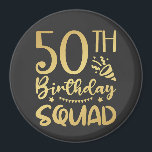 50th Birthday Squad 50 Party Crew Circle Magnet<br><div class="desc">50th Birthday Squad 50 Party Crew Group Friends BDay design Gift Circle Magnet Classic Collection.</div>