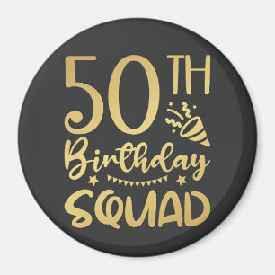 50th Birthday Squad 50 Party Crew Circle Magnet