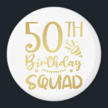 50th Birthday Squad 50 Party Crew Circle Magnet<br><div class="desc">50th Birthday Squad 50 Party Crew Group Friends BDay design Gift Circle Magnet Classic Collection.</div>