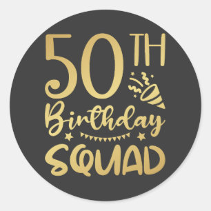 50th Birthday Squad 50 Party Crew Classic Round Sticker