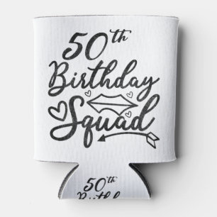 50Th Birthday Squad Party Birthday Bday Silver Can Cooler